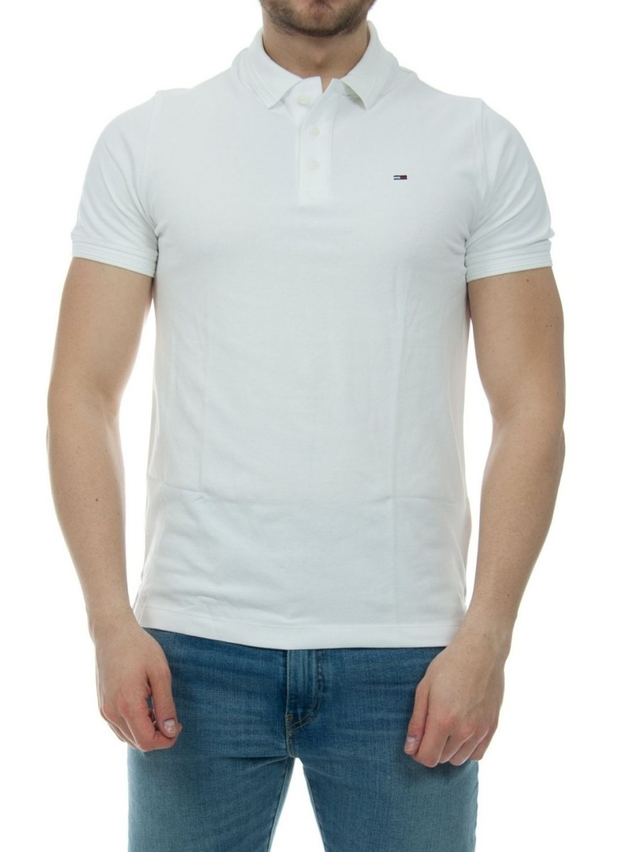 Tommy Hilfiger Polo Tommy Hilfiger Uomo Garment Dye Stretch Lavato 100 Classicwhite Clearance