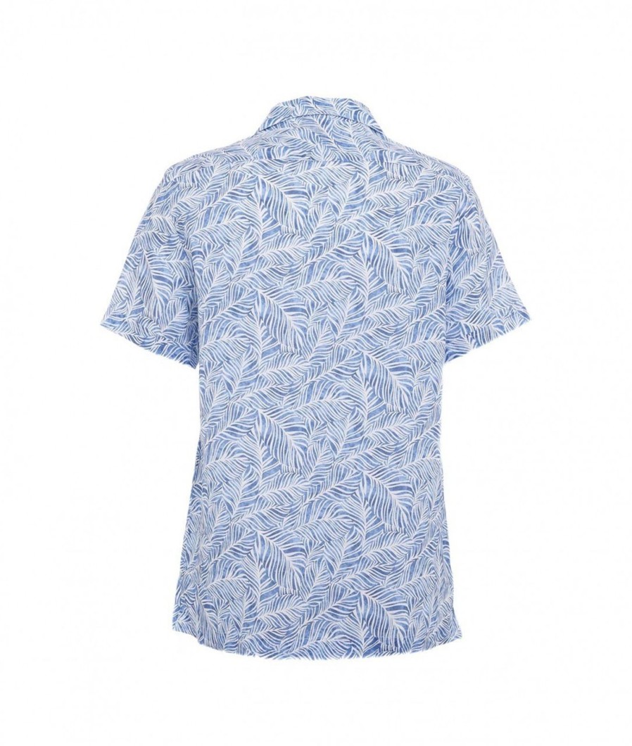 Bastoncino Camicia In Lino Blu Hot