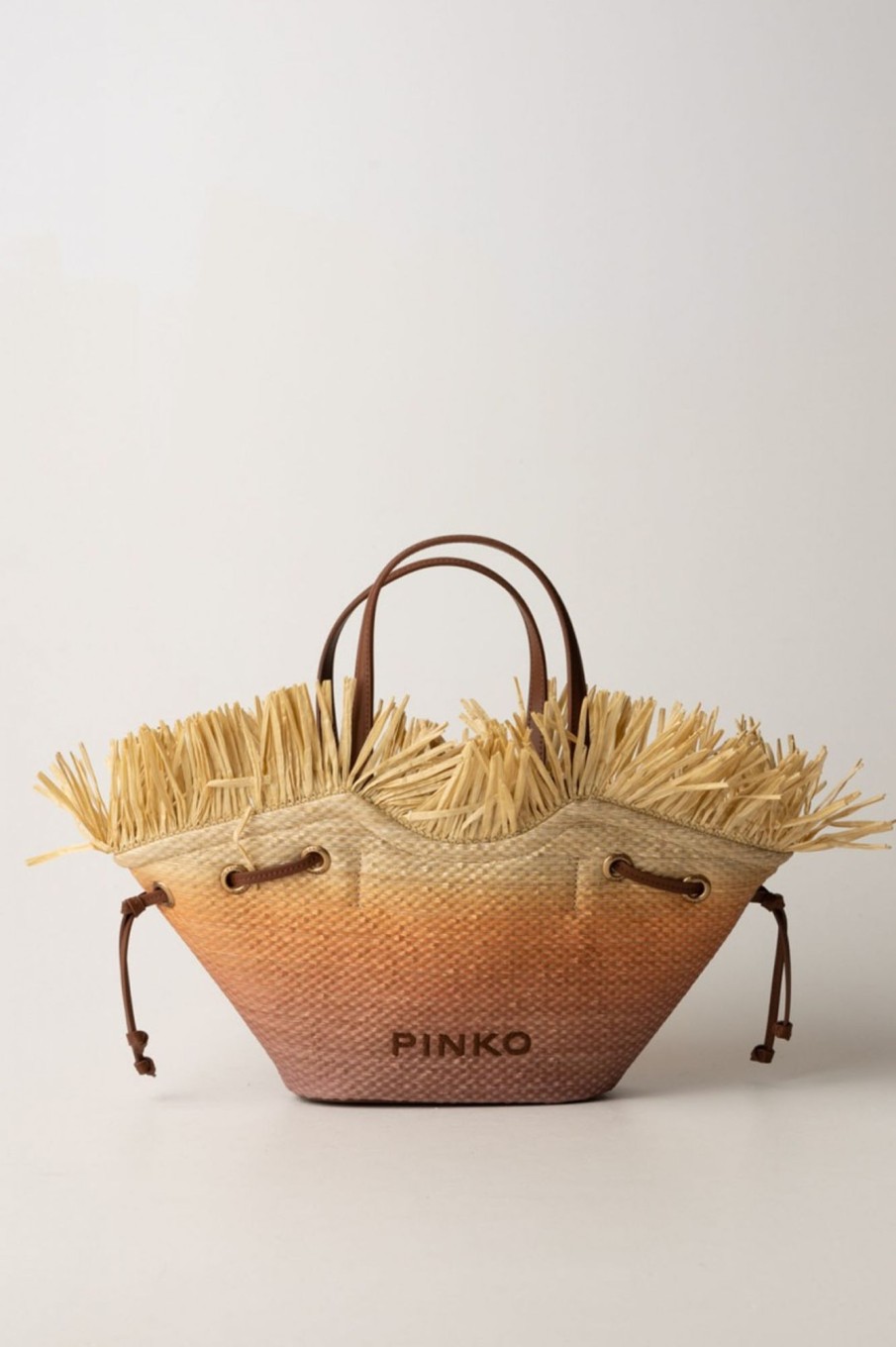 Pinko Shopper Bag Multicolor Con Frange Fucsia/Arancione/Naturale Hot