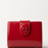 Pinko Wallet In Pelle Lucida Rosso-Block Color Clearance