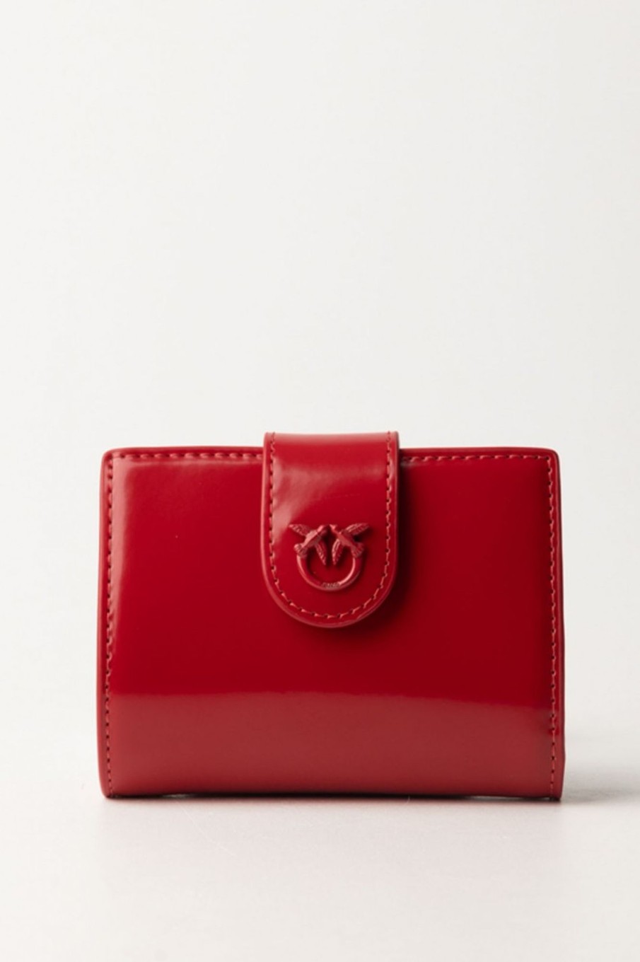 Pinko Wallet In Pelle Lucida Rosso-Block Color Clearance