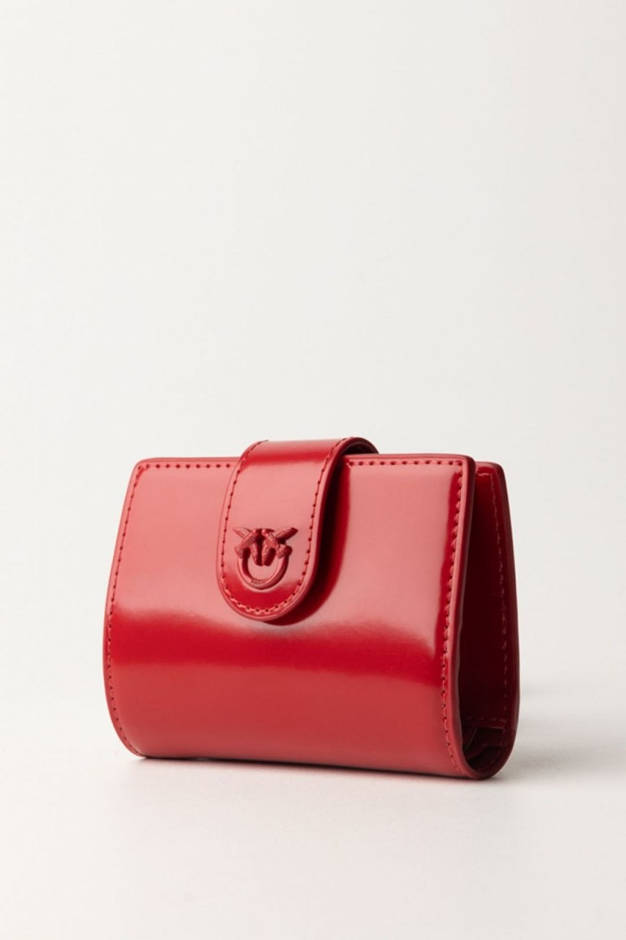 Pinko Wallet In Pelle Lucida Rosso-Block Color Clearance