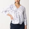 Alessia Santi Camicia Con Fantasia Disegni Bianco Neve- Blu Mar Wholesale