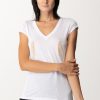 Elisabetta Franchi T-Shirt Con Dettaglio Frange E Logo Gesso Hot