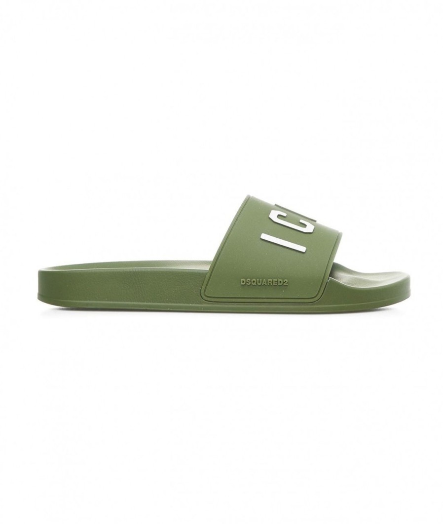 Dsquared2 Slides Con Logo Verde Online