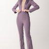 Elisabetta Franchi Tuta Con Inserto Ricamo Perle Candy Violet Best