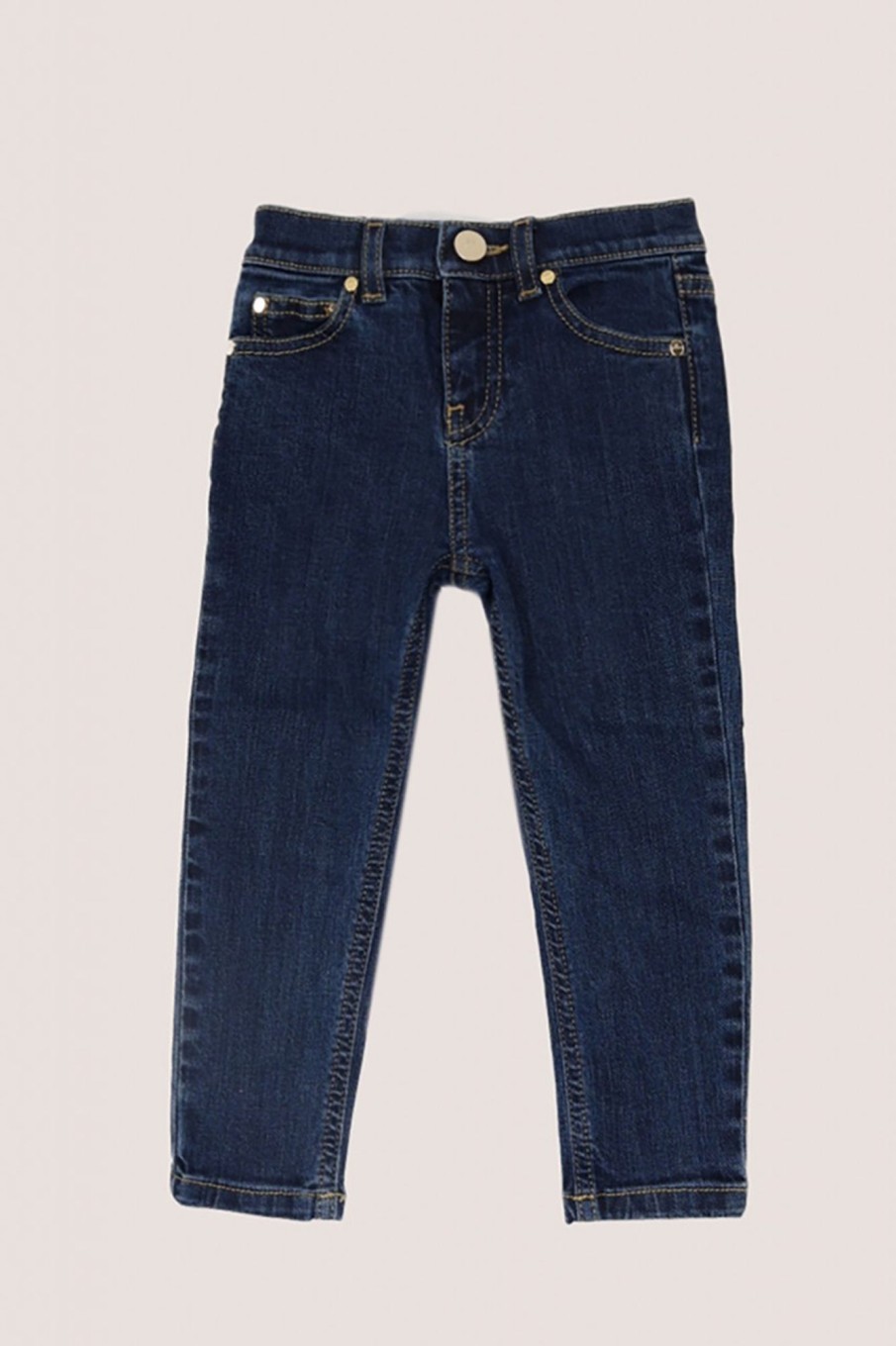 ELISABETTA FRANCHI BAMBINA Denim Con Ricamo Logo Sul Retro Blu New