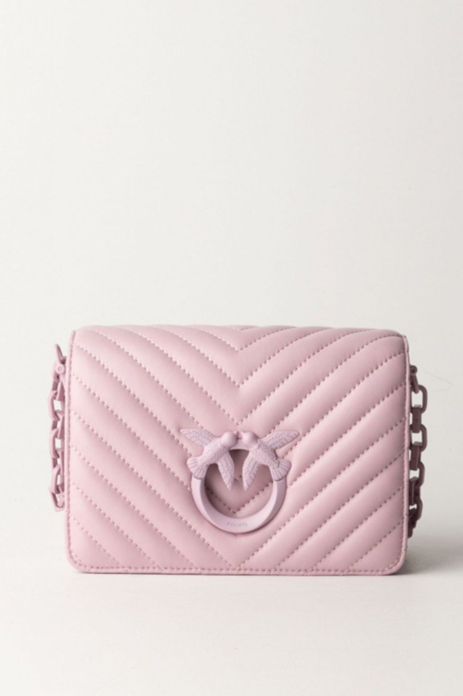 Pinko Mini Love Bag Click Trapuntata Chevron Lilla-Block Color Online