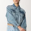 Patrizia Pepe Giubbotto In Denim Light Blue Wash Online