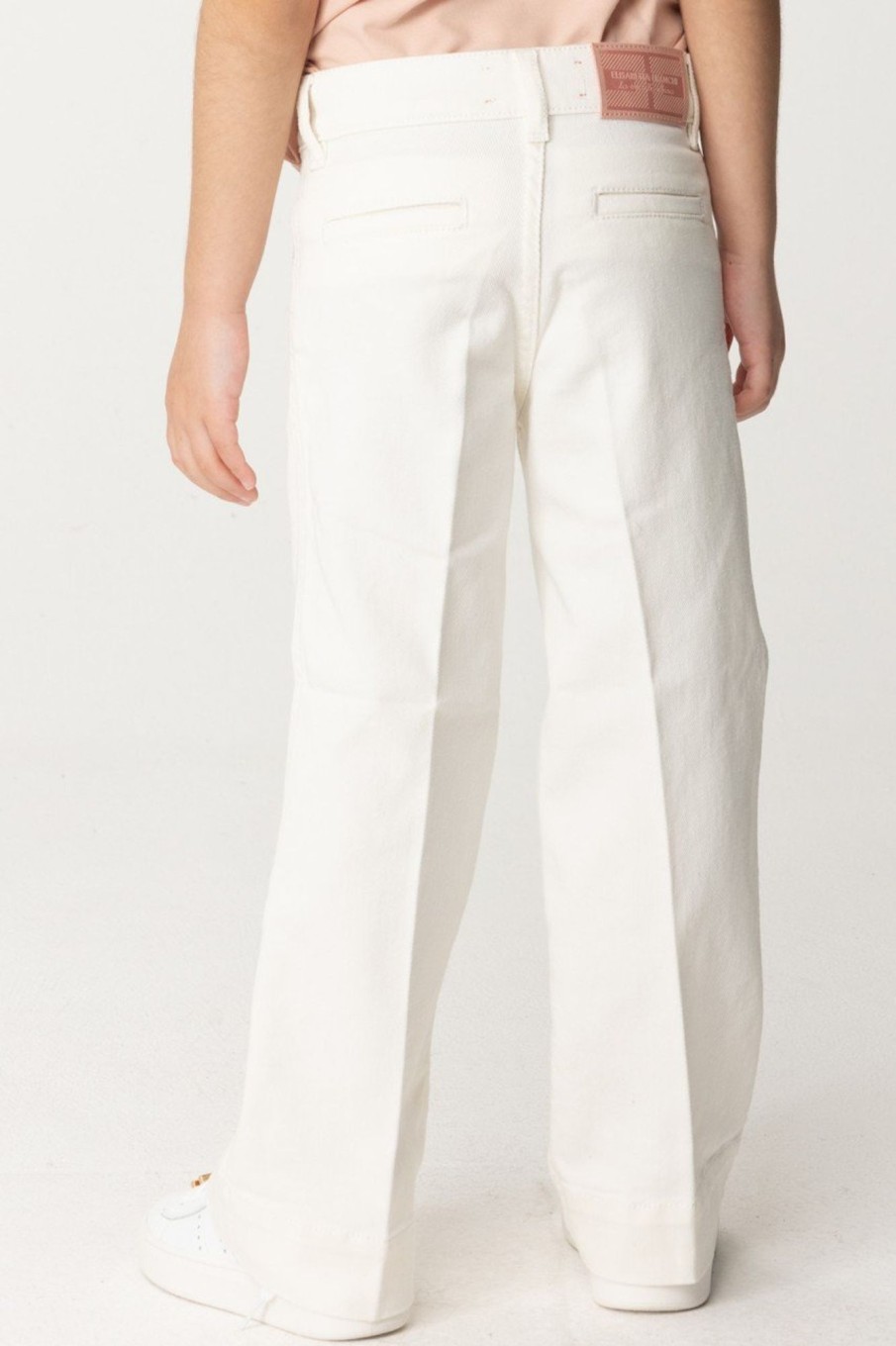 ELISABETTA FRANCHI BAMBINA Jeans In Denim Bianco Con Etichetta White Denim Clearance