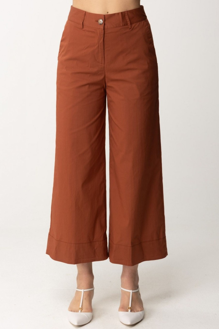 Alessia Santi Pantaloni Cropped In Cotone Sequoia Wholesale