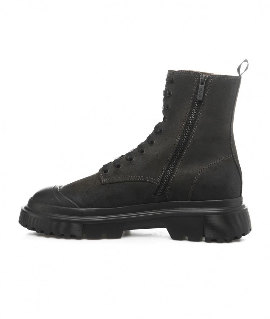 Hogan Stivali Stringati In Pelle Nero Online