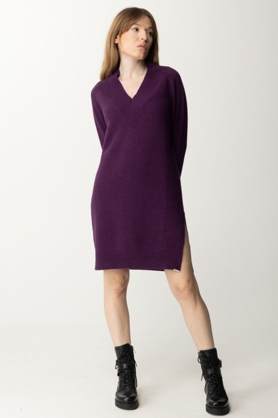 Semicouture Abito In Maglia Thea Grape Best