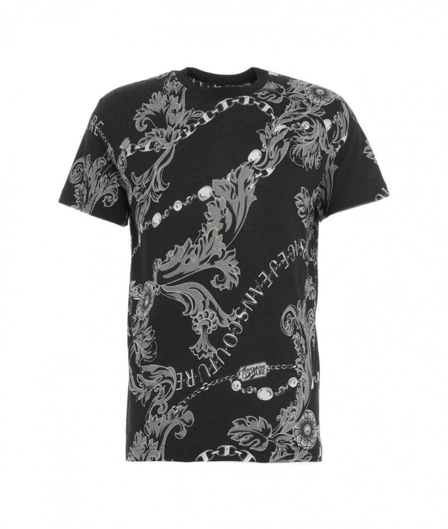 Versace T-Shirt Con Stapa Nero New