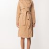 Elisabetta Franchi Trench Lungo Doppio Petto Caramello Wholesale