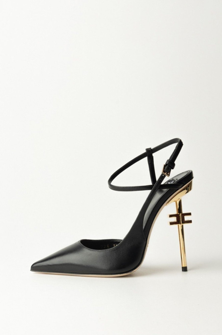 Elisabetta Franchi Sandali Slingback Alti Con Tacco Scultura Nero Clearance