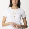 Elisabetta Franchi T-Shirt Con Collana Gesso Wholesale