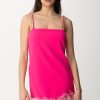 Pinko Slip Dress Con Piumette Pink Pinko Online