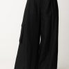 Twin-Set Pantaloni Wide Leg Con Cintura Nero Hot