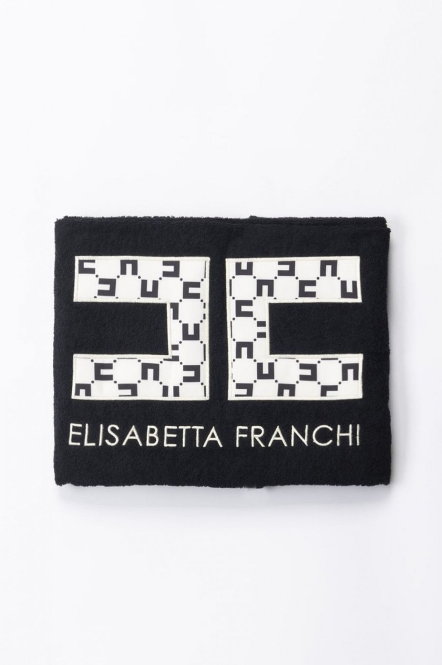 ELISABETTA FRANCHI BAMBINA Telo Mare Con Ricamo Logo Black/ Black Butter/ Butter Online