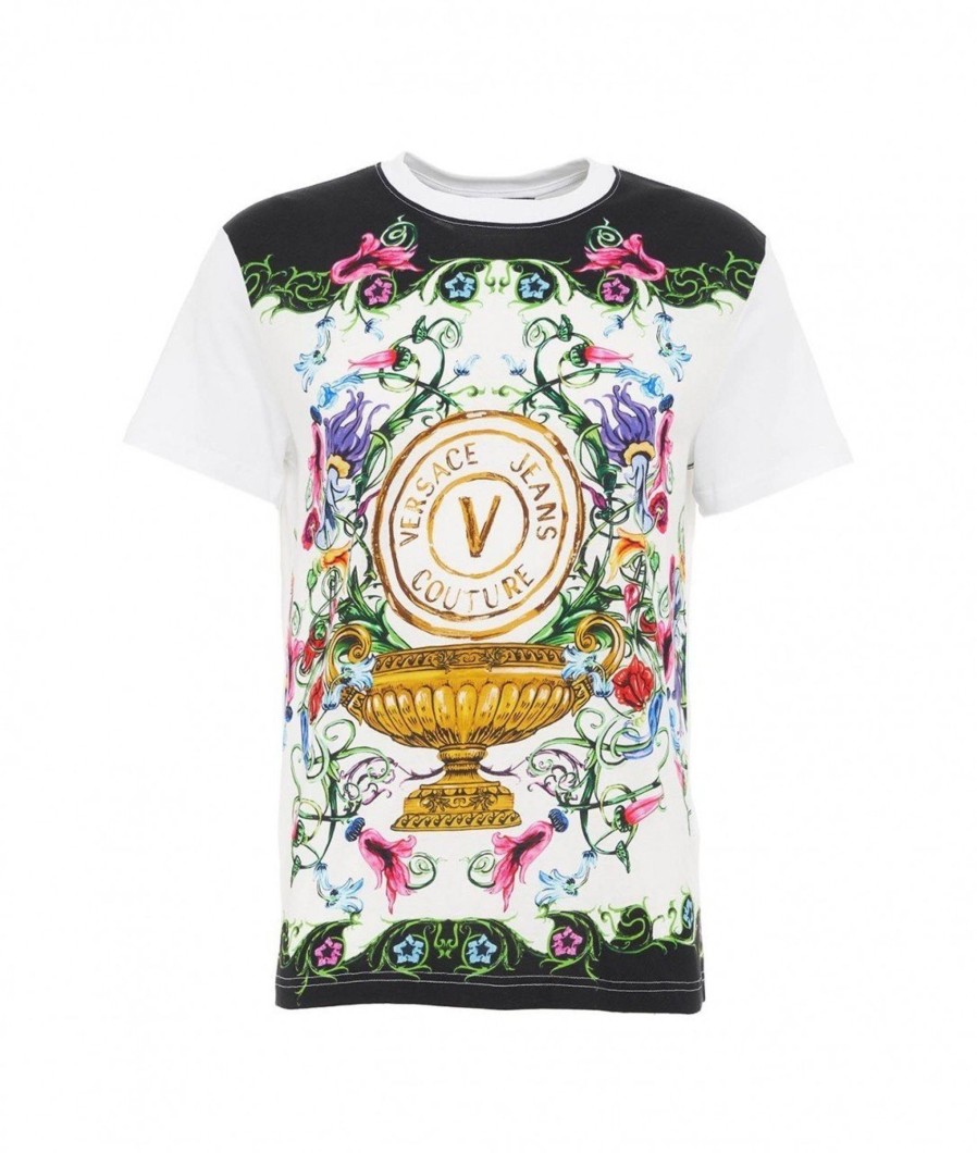 Versace T-Shirt Con Stapa Bianco New