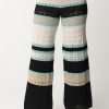 AKEP Pantaloni In Punto Pizzo Multicolor Nero/Beige Clearance