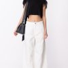 Patrizia Pepe Pantaloni Wide Leg In Denim Bianco Best