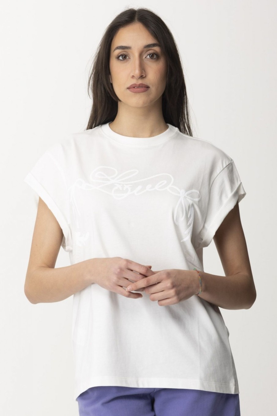 Pinko T-Shirt Stampa Love Telesto Bianco-Biancaneve Online