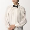 Elisabetta Franchi Blusa Con Papillon Burro New