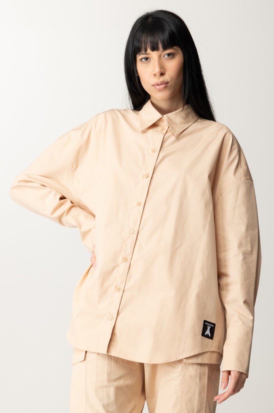 Patrizia Pepe Camicia In Cotone Biscuit Beige Hot