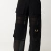 Pinko Pantaloni Cargo Con Trasparenze Nero Limousine New