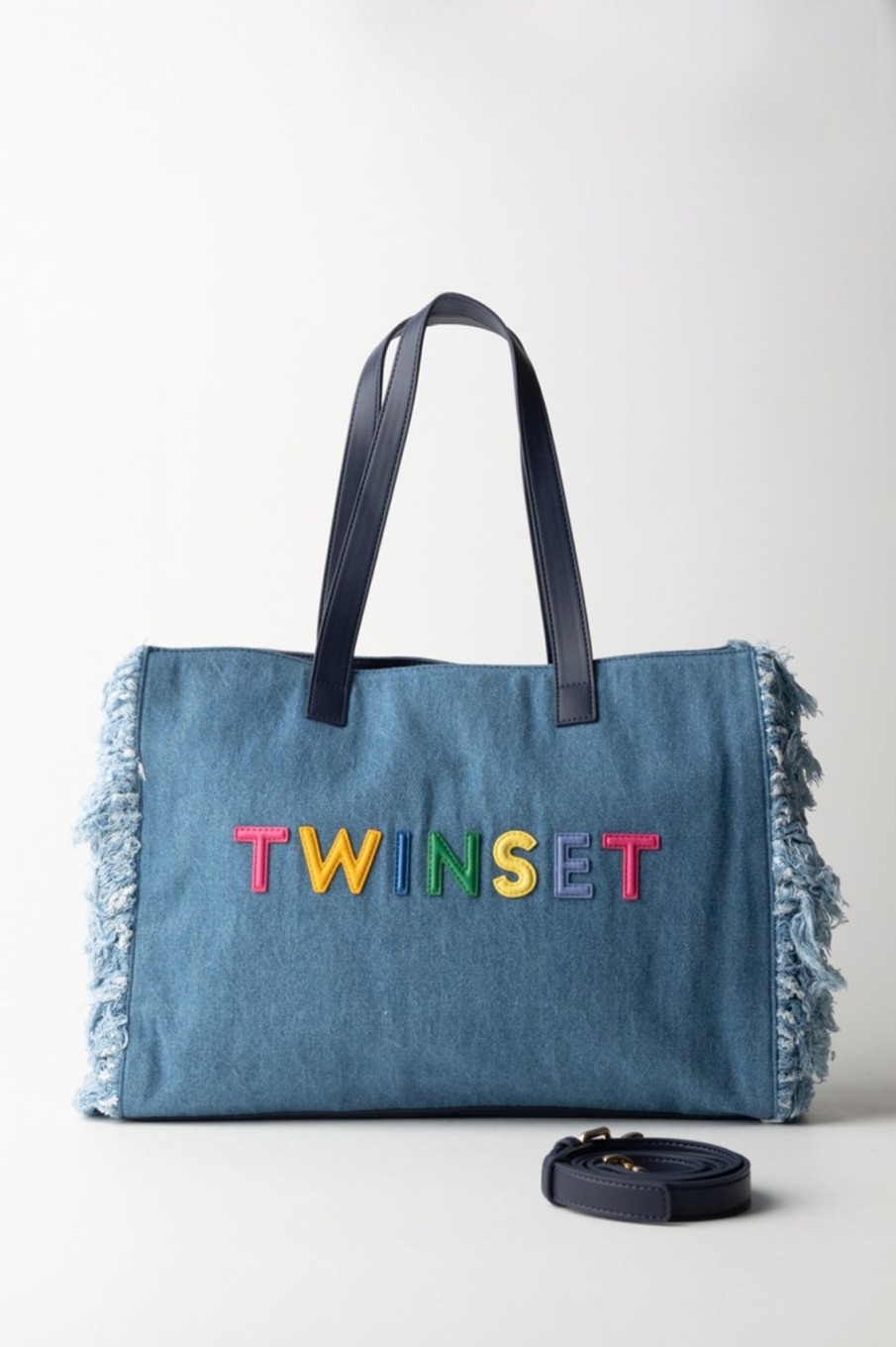 Twin-Set Tote Bag In Denim Online