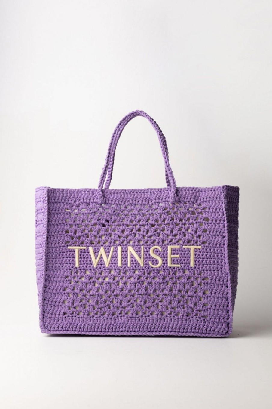 Twin-Set Borsa Crochet Con Logo A Contrasto Giacinto New