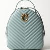 Pinko Zaino Love Click Trapuntato Chevron Bruma Grigio-Antique Gold Best