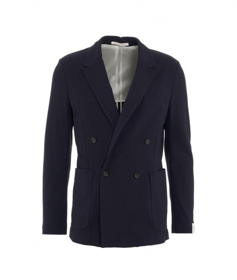 Paolo pecora Blazer In Jersey Blu Scuro Wholesale