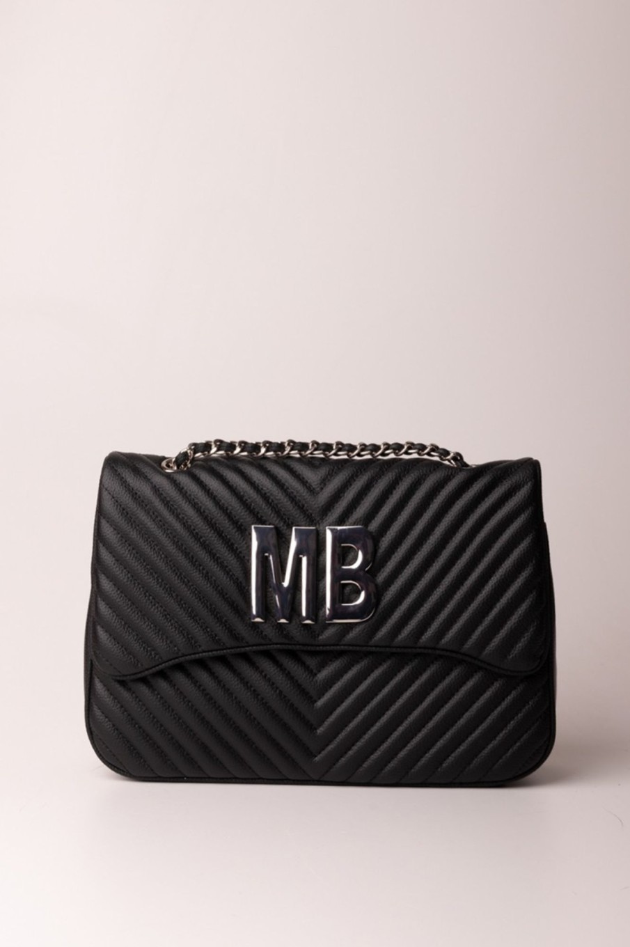 MIA BAG Tracolla In Pelle Trapuntata Nero Argento Hot