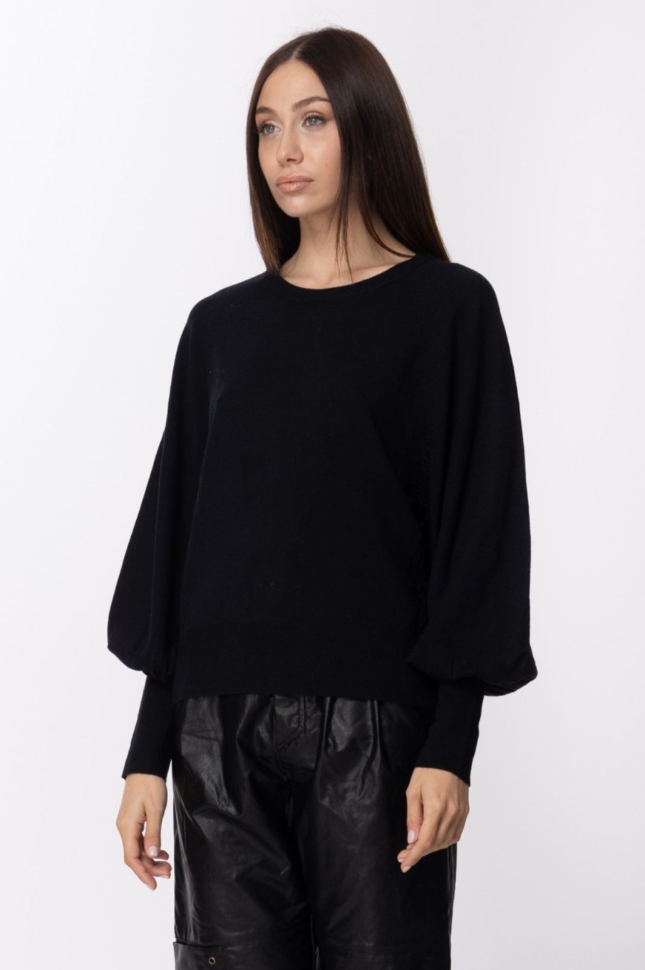 Twin-Set Maglia Con Inserti In Pizzo Nero Best