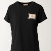 Twin-Set T-Shirt Con Toppa Logo E Strass Nero New