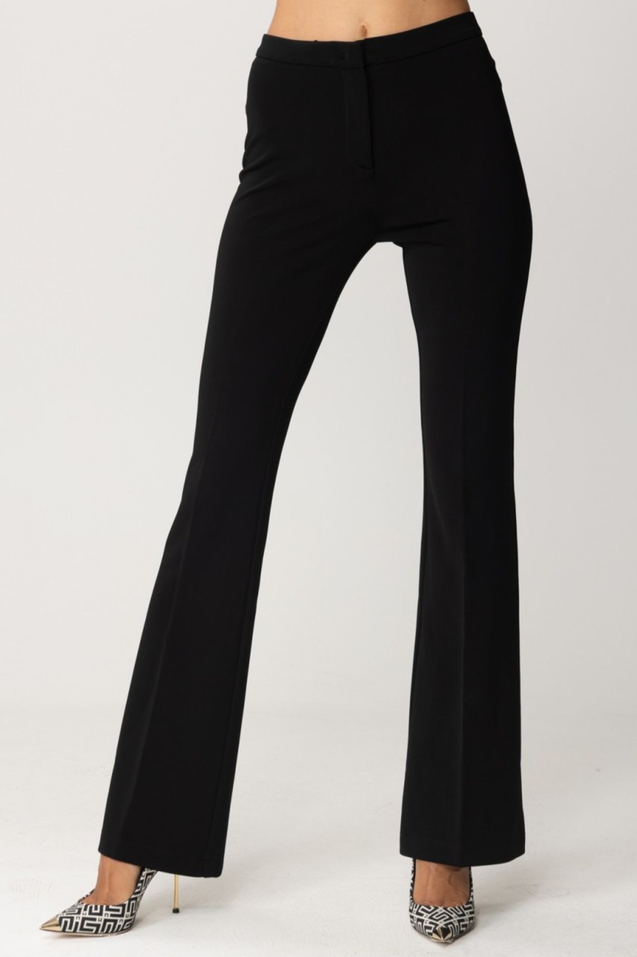 Pinko Pantaloni Flare Nero Limousine New