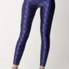 Elisabetta Franchi Leggings Con Stampa Loghi Blue Indaco/Nero Clearance