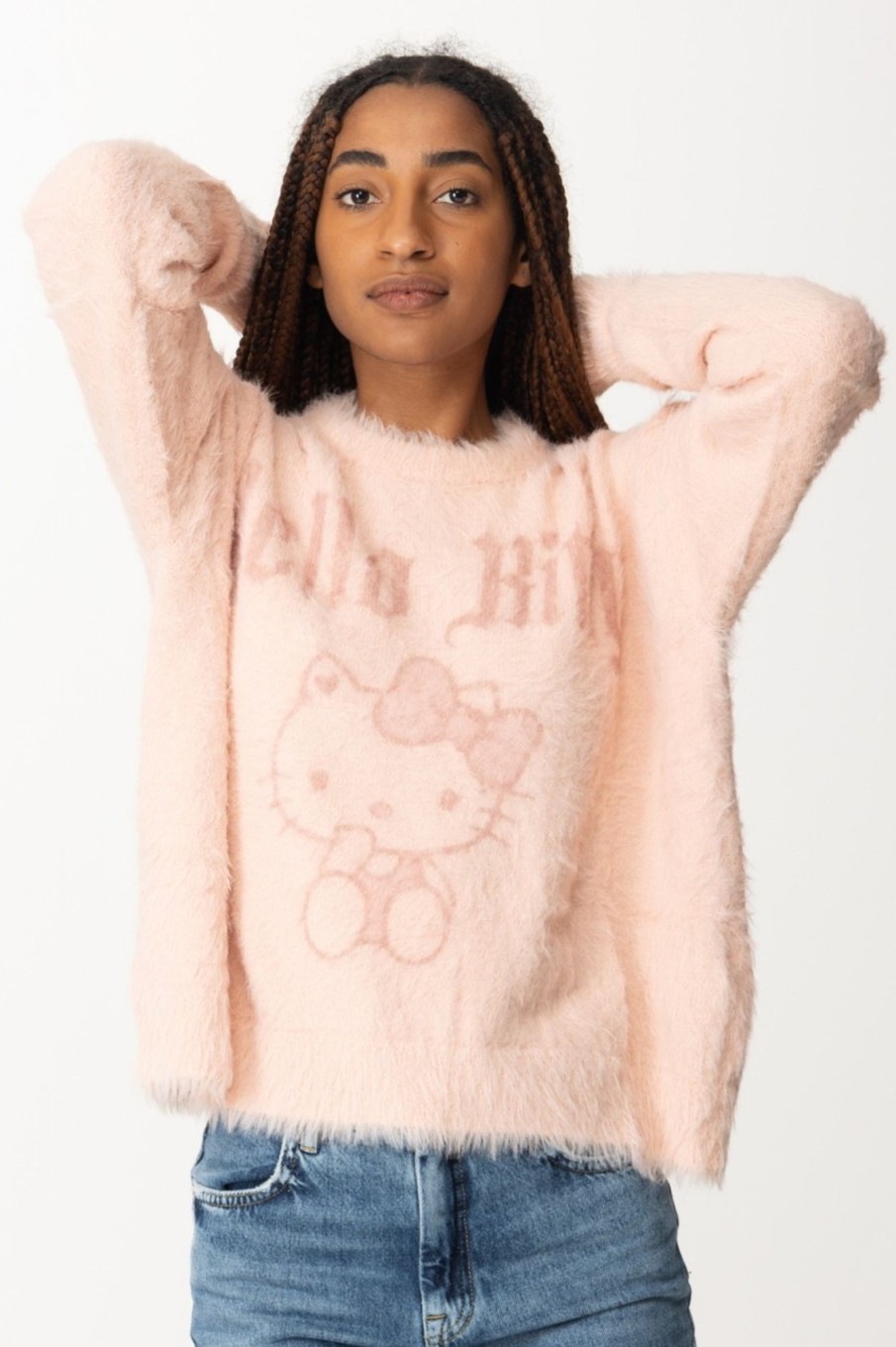 Aniye By Maglia Stampa Kitty Con Pelliccetta Mousse Wholesale