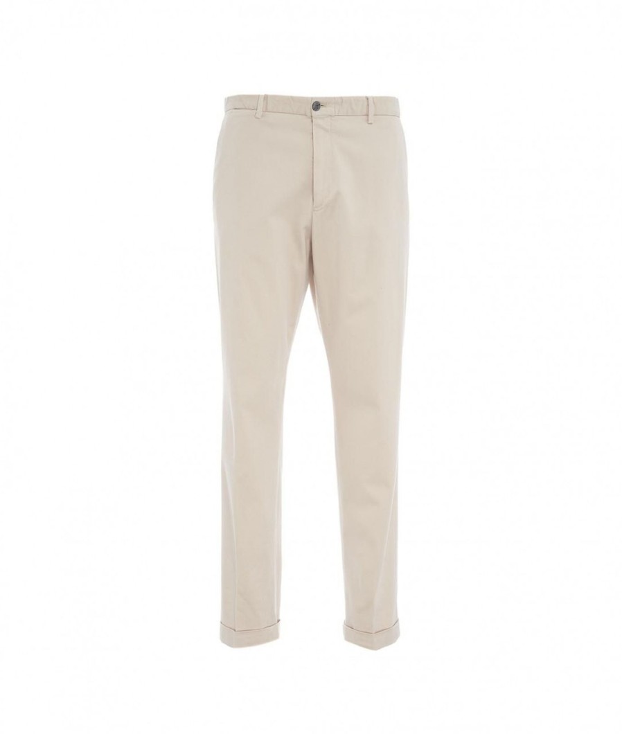 Briglia Chino Con Orlo Ribaltato Bianco Clearance