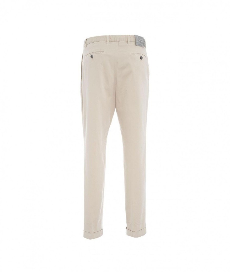 Briglia Chino Con Orlo Ribaltato Bianco Clearance