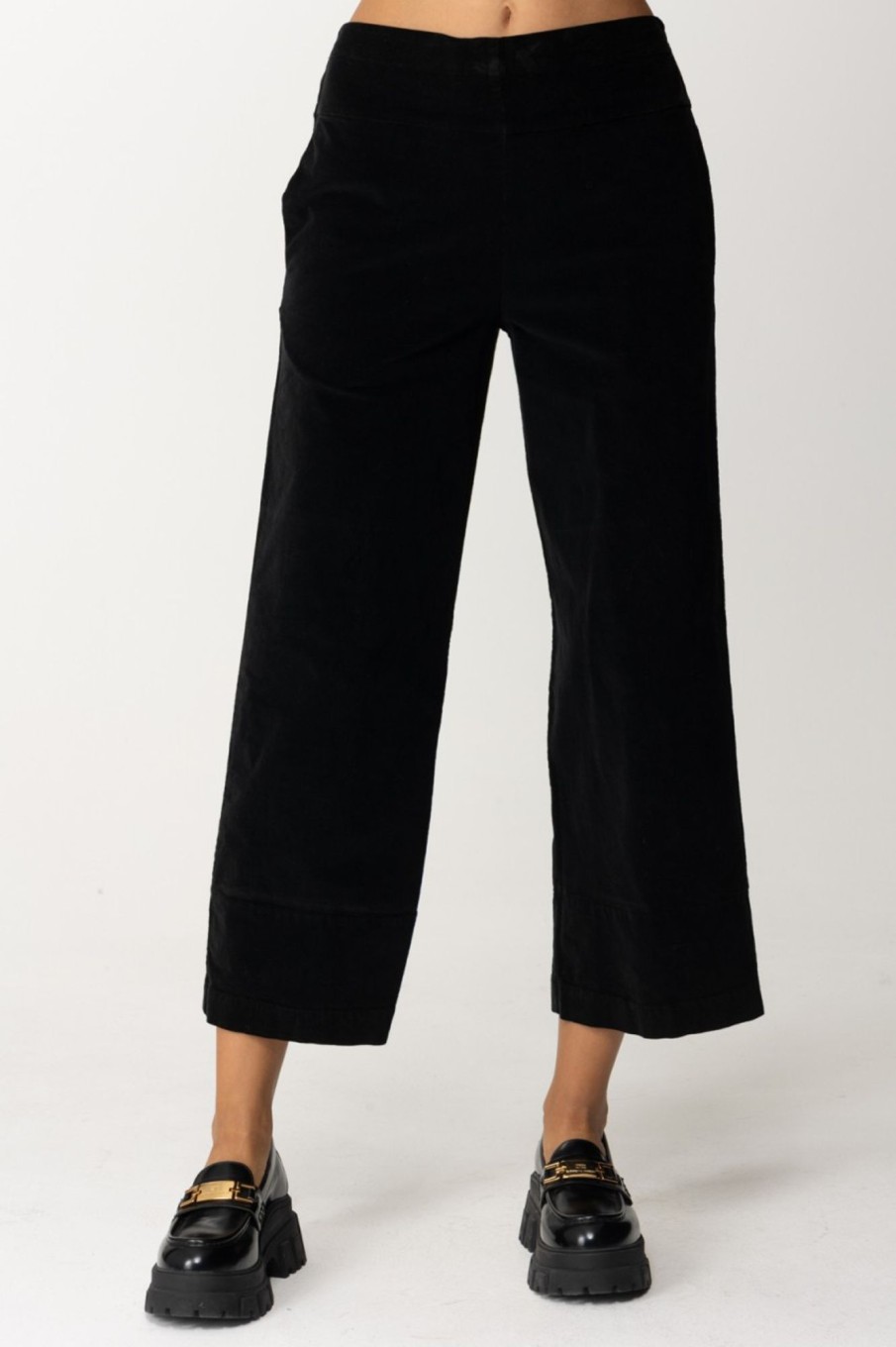 Alessia Santi Pantaloni Crop Nero Diamante Online