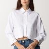 Elisabetta Franchi Camicia Cropped Bianco New