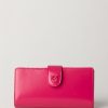 Pinko Portafogli In Pelle Liscia Con Logo Pink Pinko-Block Color Clearance