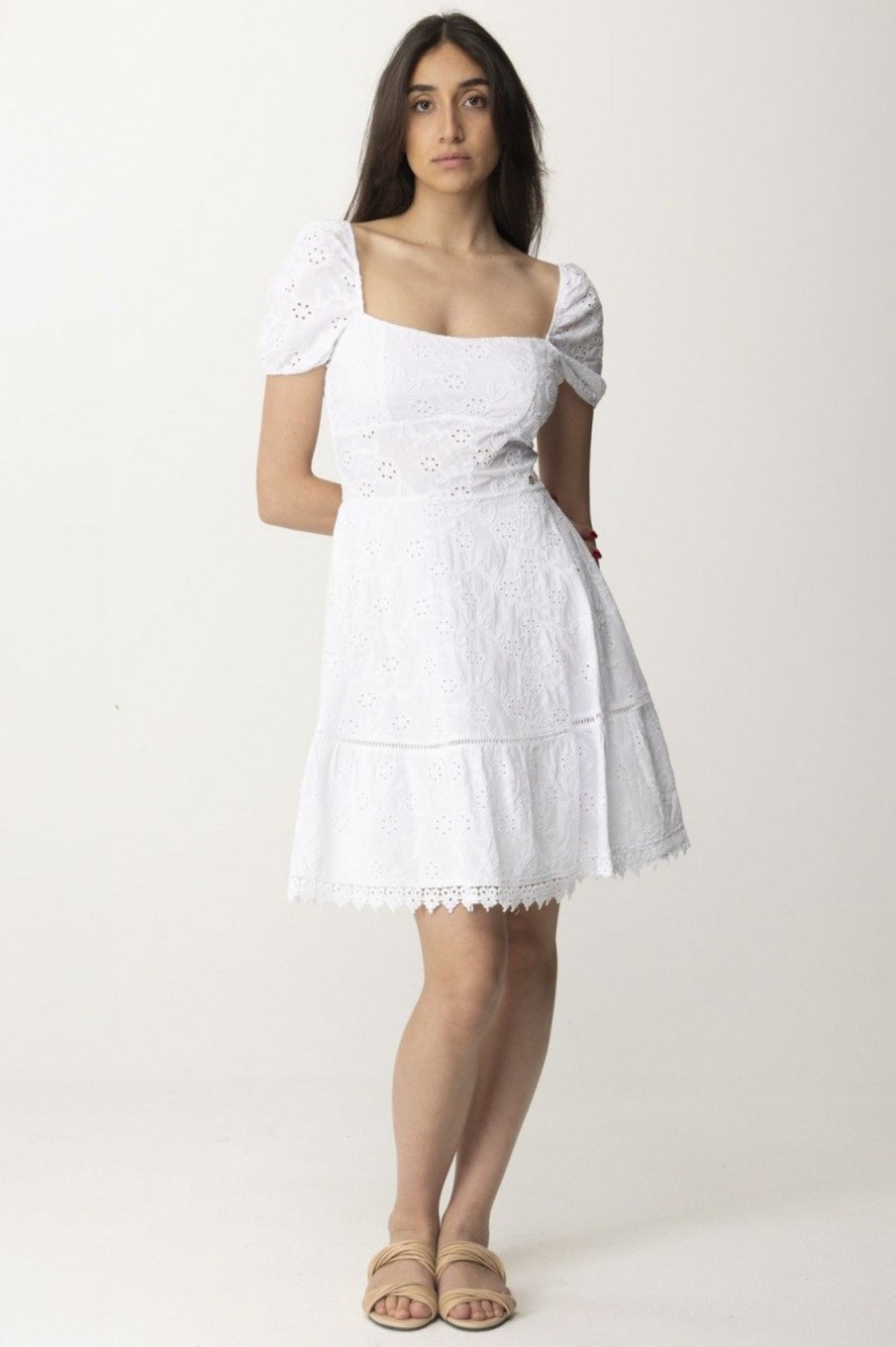 Guess Mini Dress In Sangallo Pure White Online