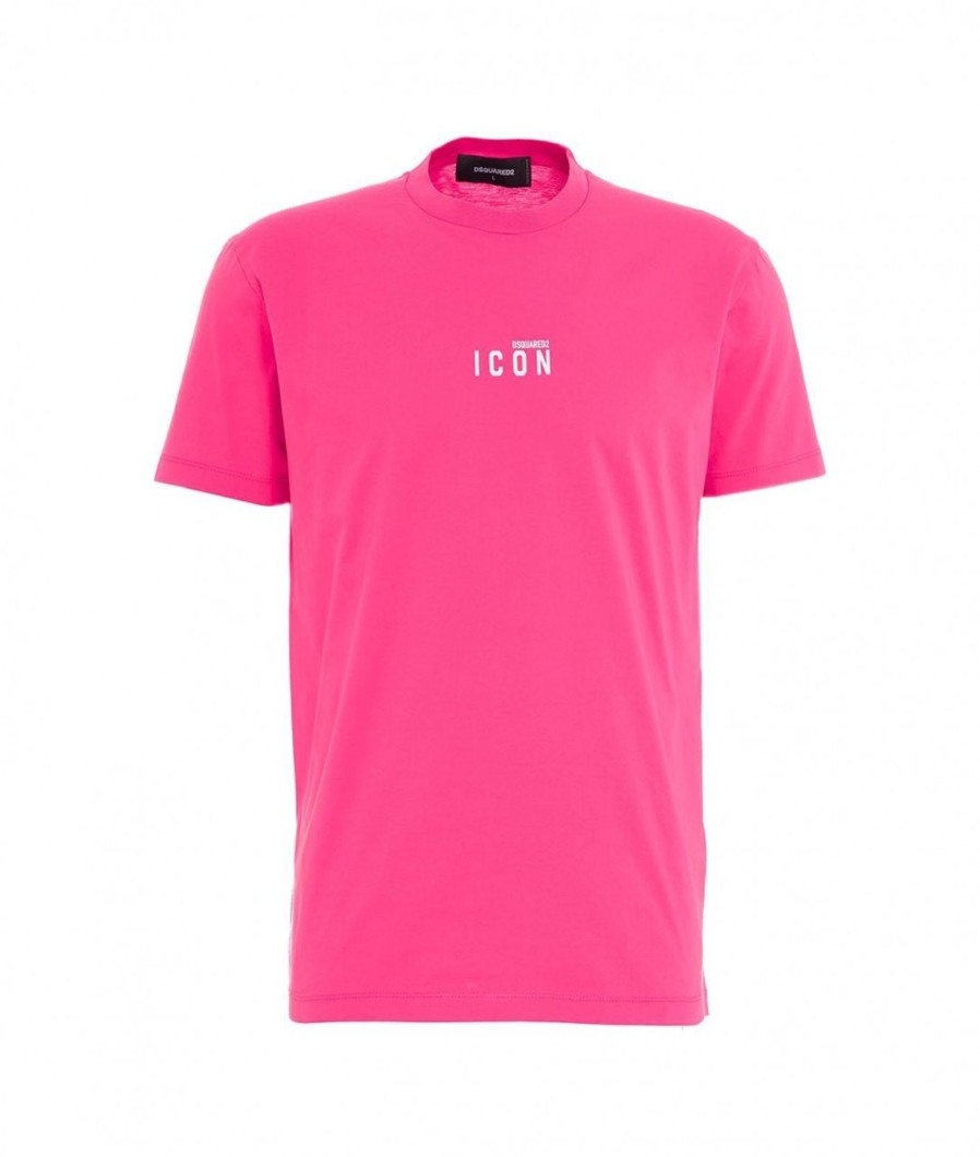 Dsquared2 T-Shirt Con Stapa Logo Pink Hot