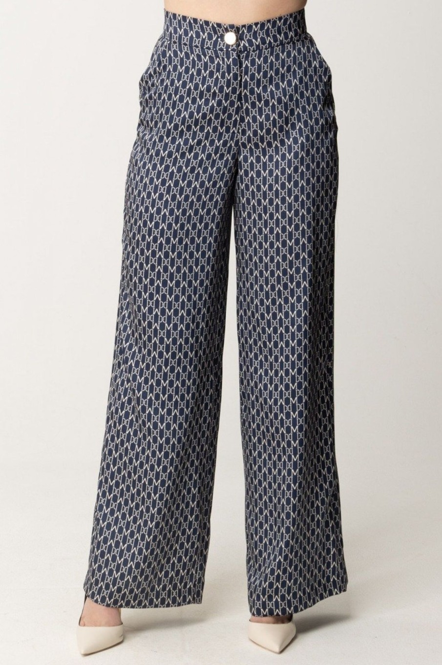 Guess Pantaloni Sartoriali Stampati Monogram Secret New