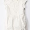 ELISABETTA FRANCHI BAMBINA Pagliaccetto In Cotone Con Logo Embossed Light Cream Wholesale